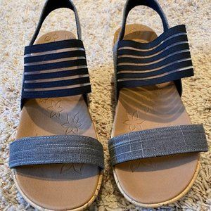 Skechers Cali Women's Smitten Kitten Wedge Sandal Navy Cork Size 7